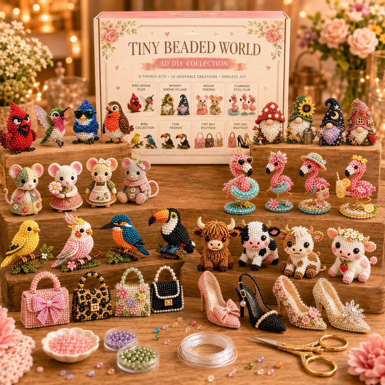 🔥LAST DAY 50% OFF 🧵✨ Build Your Own Beaded Mini World | Creative 3D DIY Kit