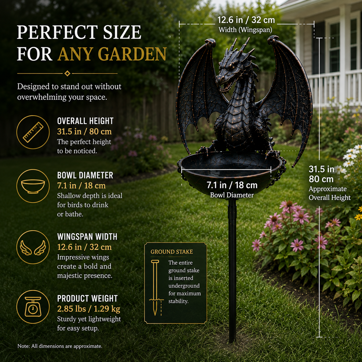 Dragon Bird Bath & Feeder
