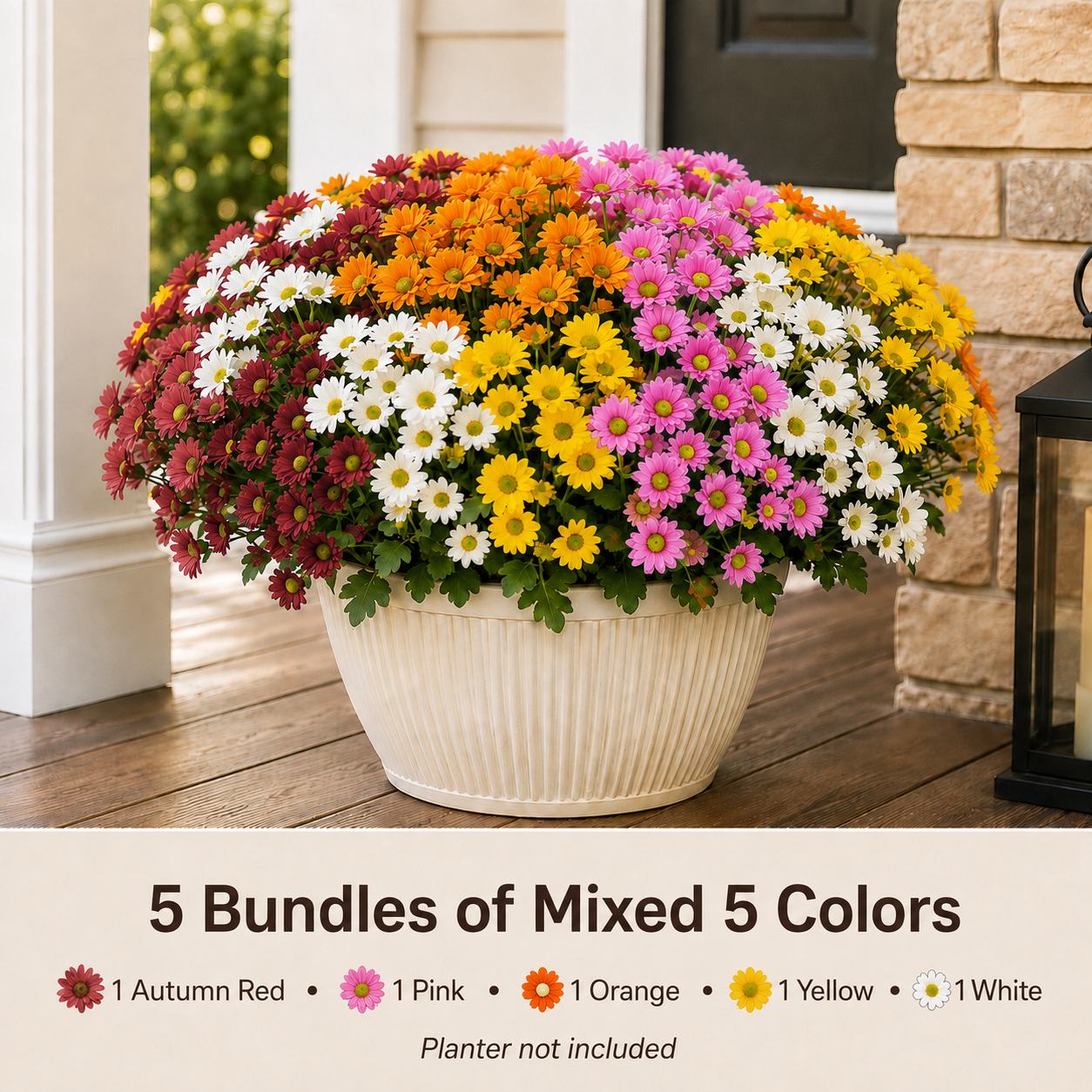 Outdoor Faux Mum Flower Bundles