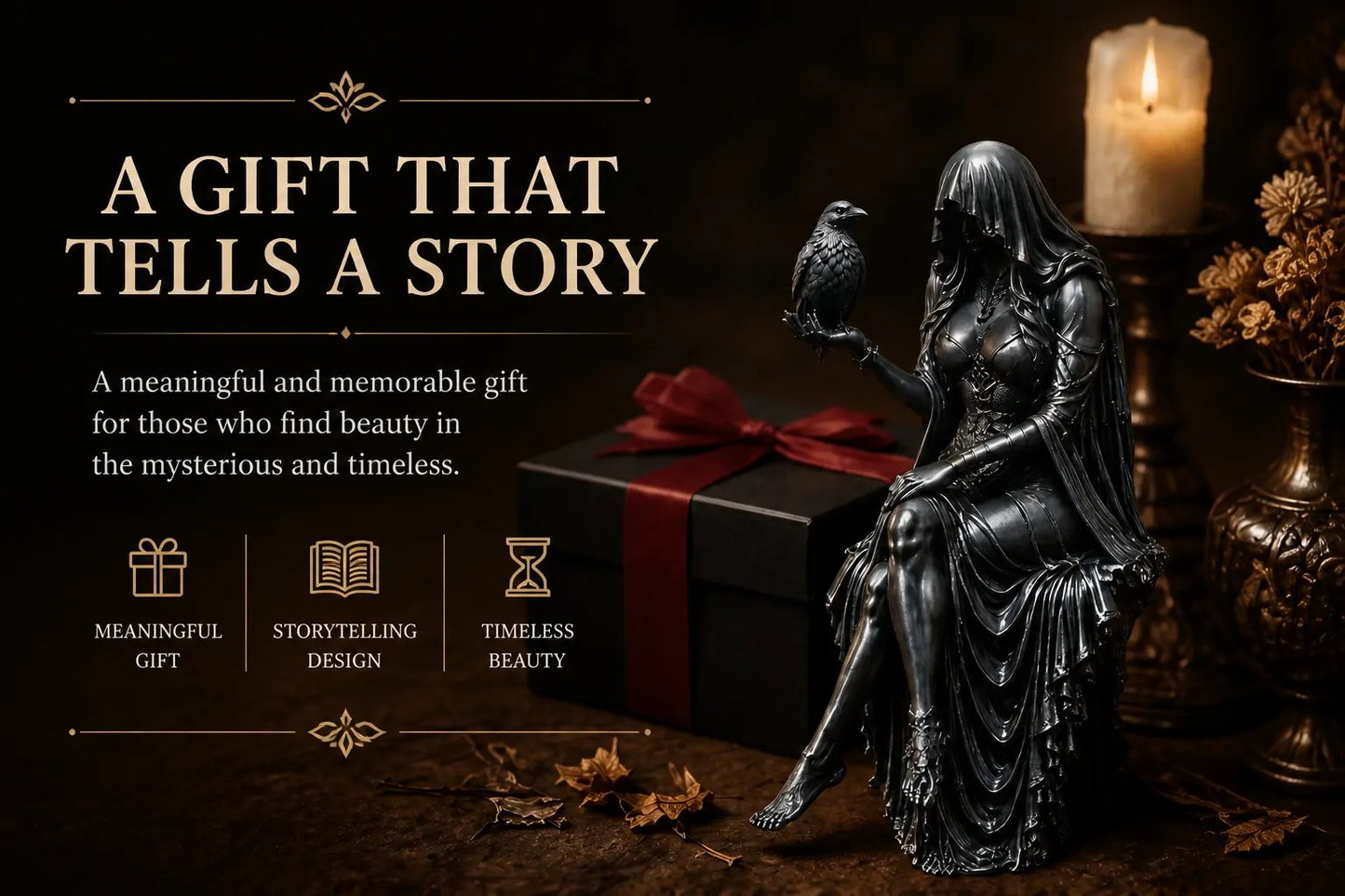 🖤 Gothic Raven Shelf Sitter Statue – A Symbol of Mystery, Wisdom & Dark Elegance