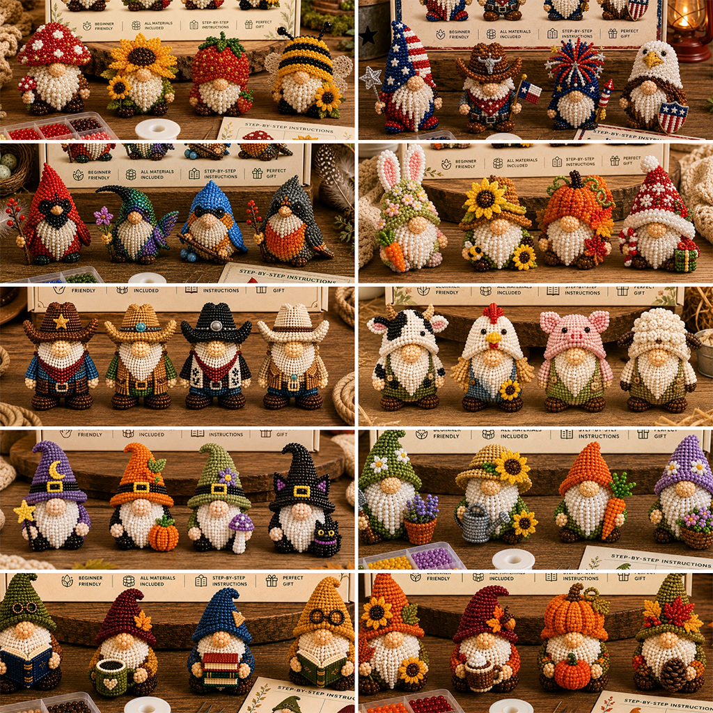 3D Beaded Gnome DIY Kit