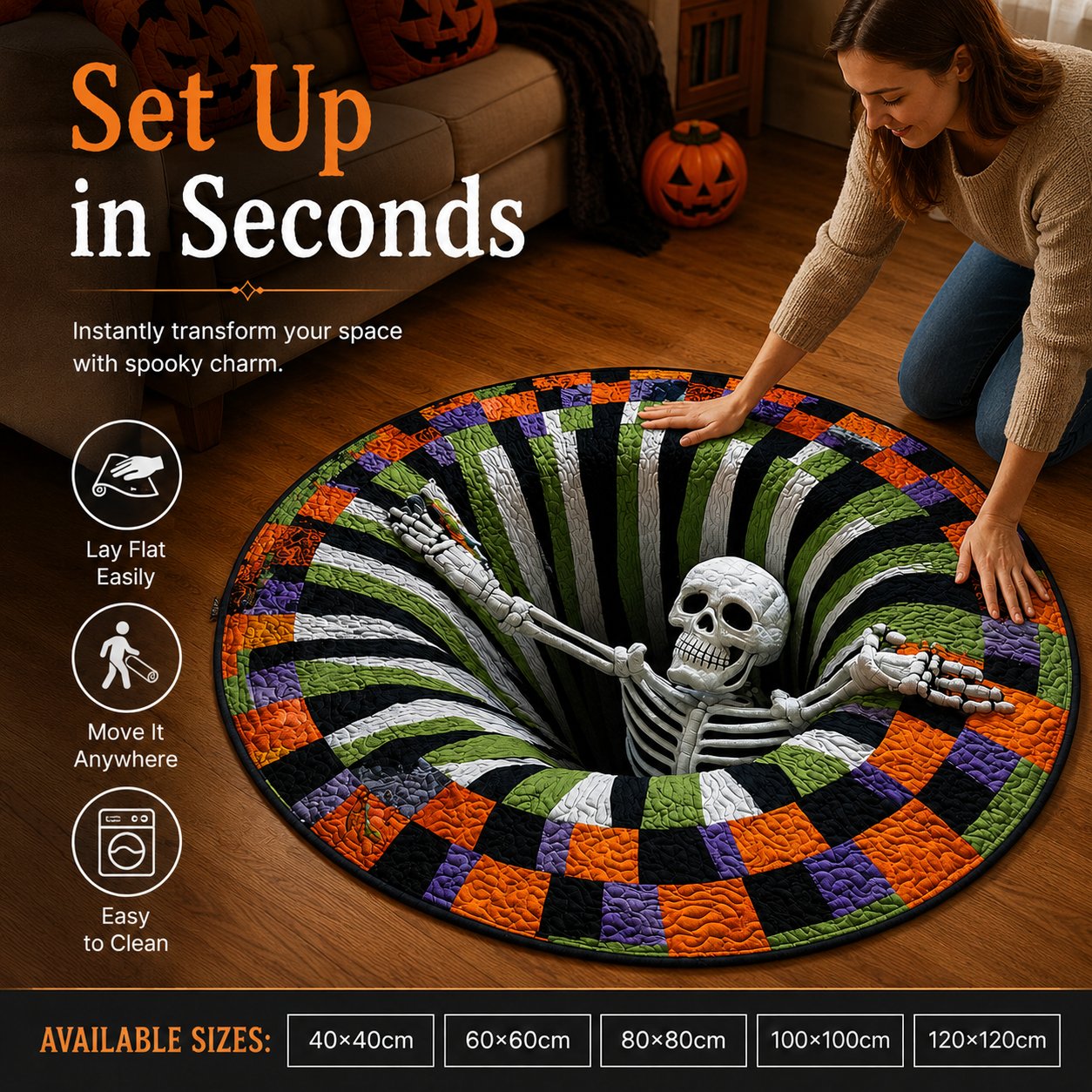 π Step Into the Scare β Turn Your Floor into a 3D Halloween Trap! π