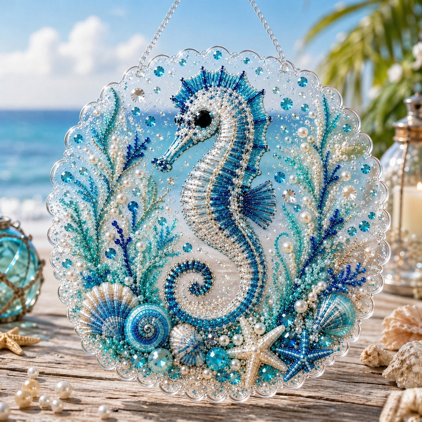 🌊✨Ocean Pearl Art DIY Hanging Ornament Kit | Relaxing DIY Craft to Create Stunning Coastal Artwork(📦Buy 2 Free Shipping)