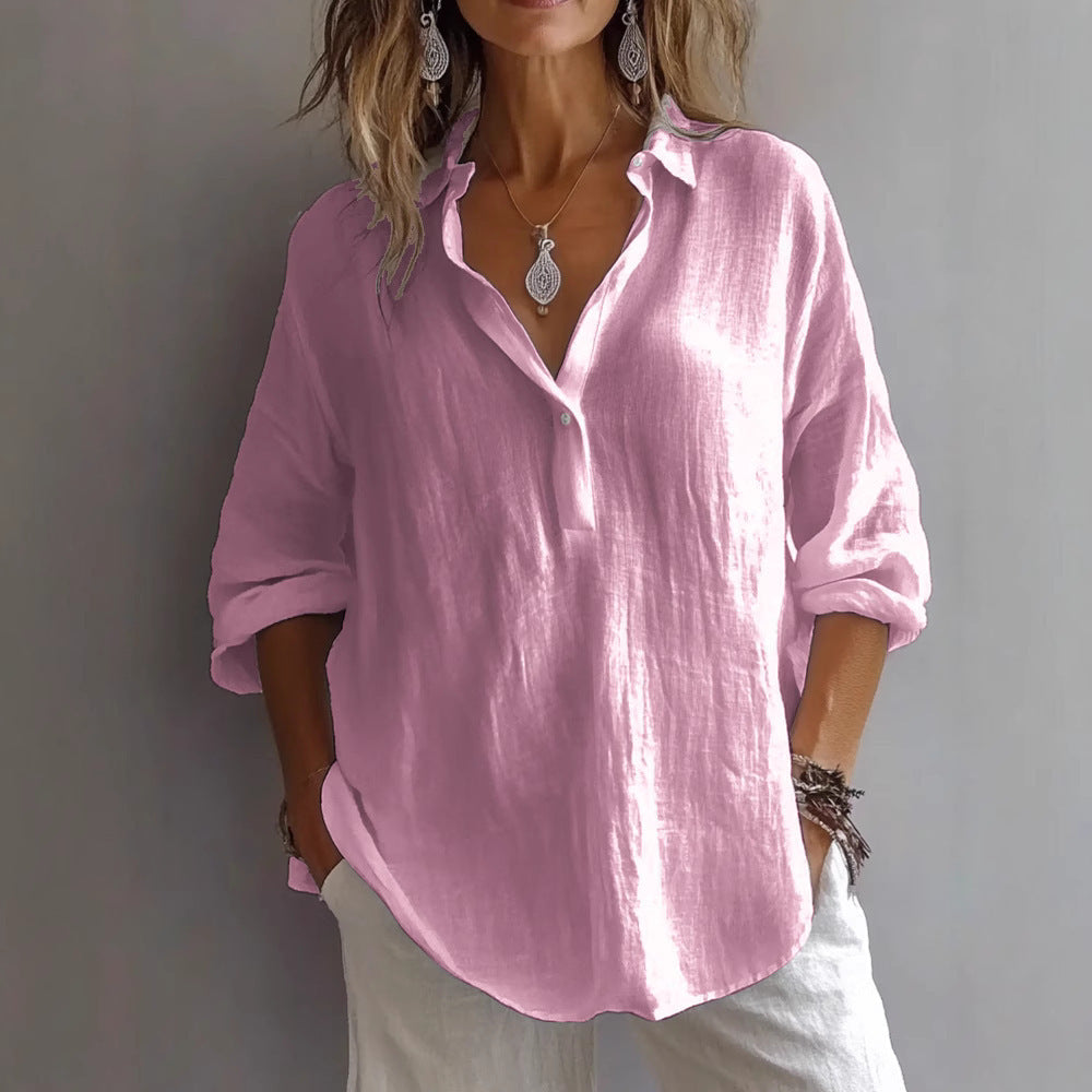 Women's Solid Color Pullover Shirt — Minimal, Elegant & Perfectly Versatile