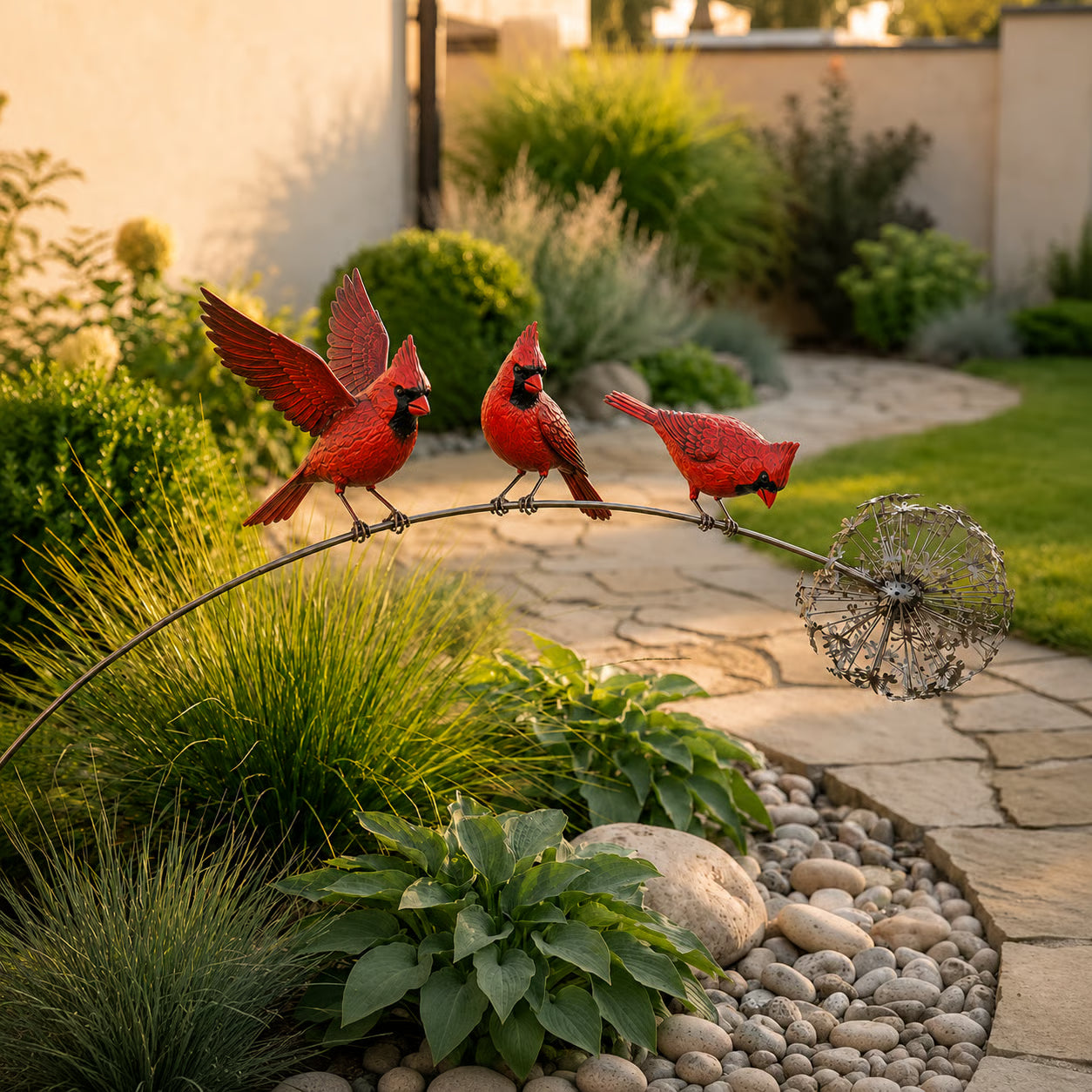 🕊️ Kinetic Robin Garden Stake – Memorial Wind Sculpture for Outdoor Decor