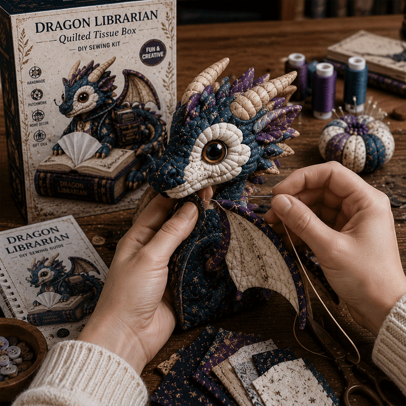 ๐โจ Dragon Keepers Collection โ Quilted DIY Tissue Box Sewing Kit