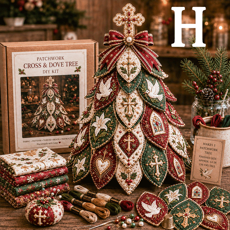 ✝️ Religious-Themed Beaded & Quilted Christmas Tree DIY Kit