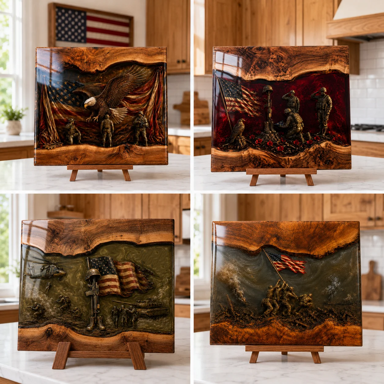 2027 Fellime®Handcrafted Veteran Memorial Display Boards