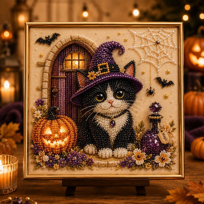 DIY Halloween Cat Pearl Bead Painting Kit 🐈‍⬛🎃 Buy 2 Get Free Shipping📦