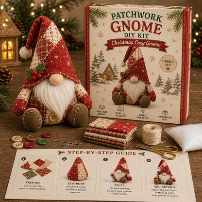 🧵DIY Patchwork Gnome Kit – Create Your Own Adorable Gnome 🧙‍♂️
