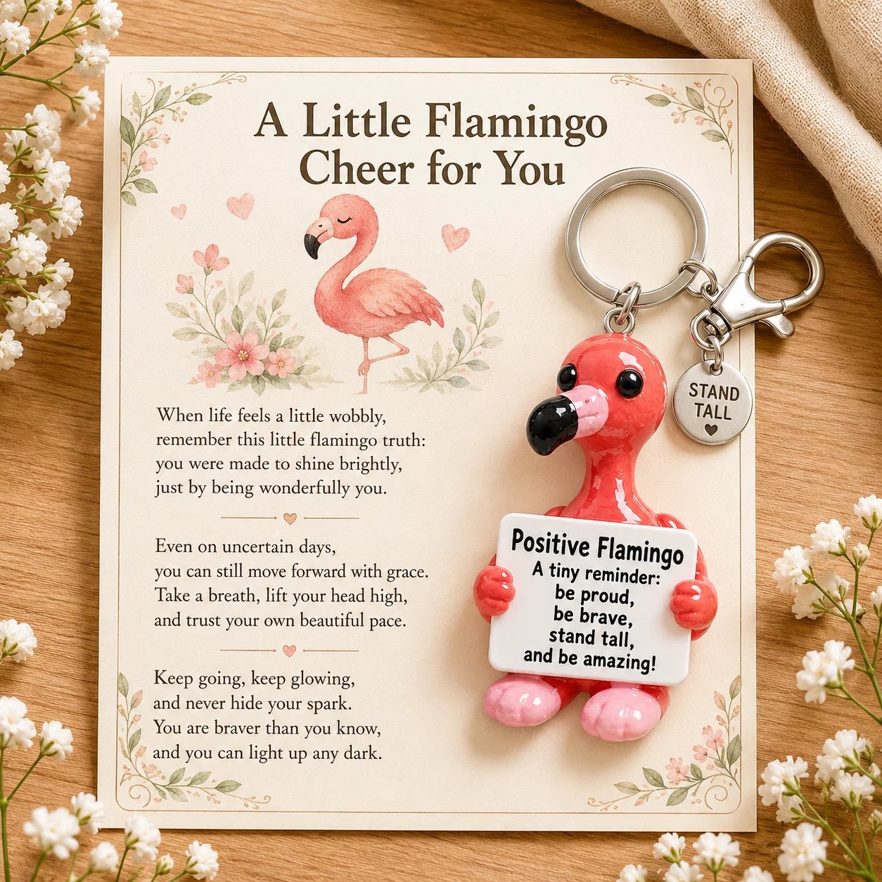 💖 Positive Reminder Keychains – Small Words, Big Comfort