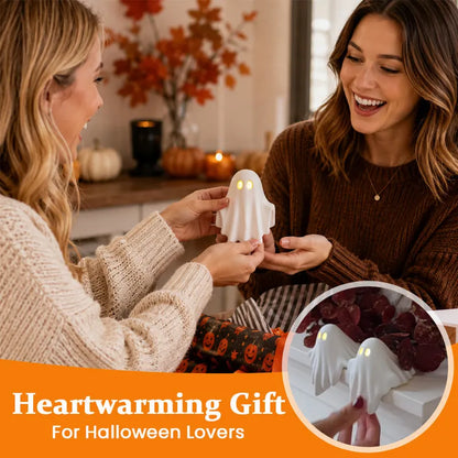Luminous Ghost Ornament – Cute LED Halloween Tabletop Decor for Mantel, Shelf & Entryway