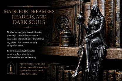 🖤 Gothic Raven Shelf Sitter Statue – A Symbol of Mystery, Wisdom & Dark Elegance