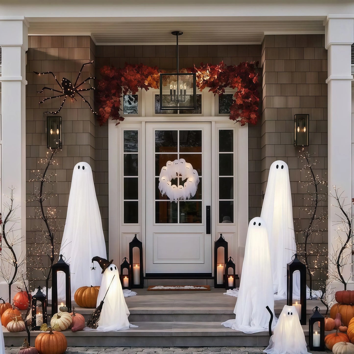 👻 HALLOWEEN GHOST GLOWING WREATH