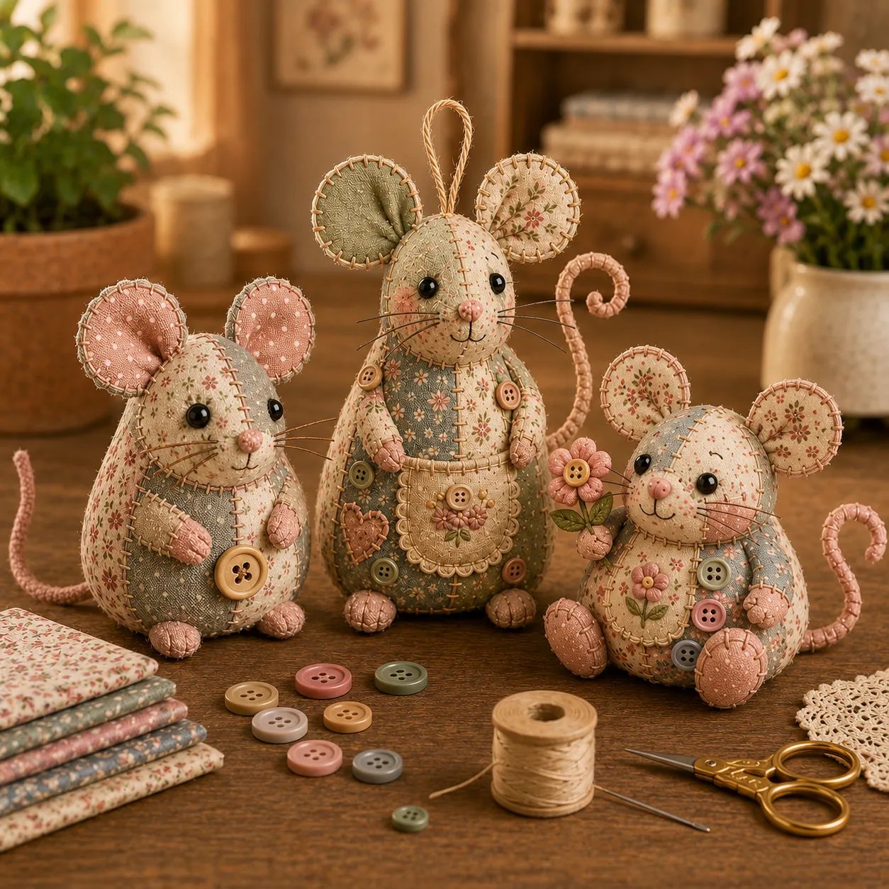 🐭🧵 Patchwork Mouse DIY Kit
