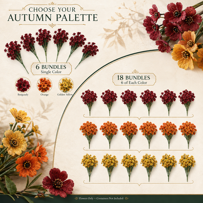 Artificial  Fall Flowers Faux Mums for Outdoor Planters