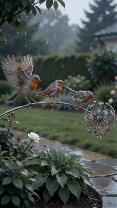 🕊️ Kinetic Robin Garden Stake – Memorial Wind Sculpture for Outdoor Decor