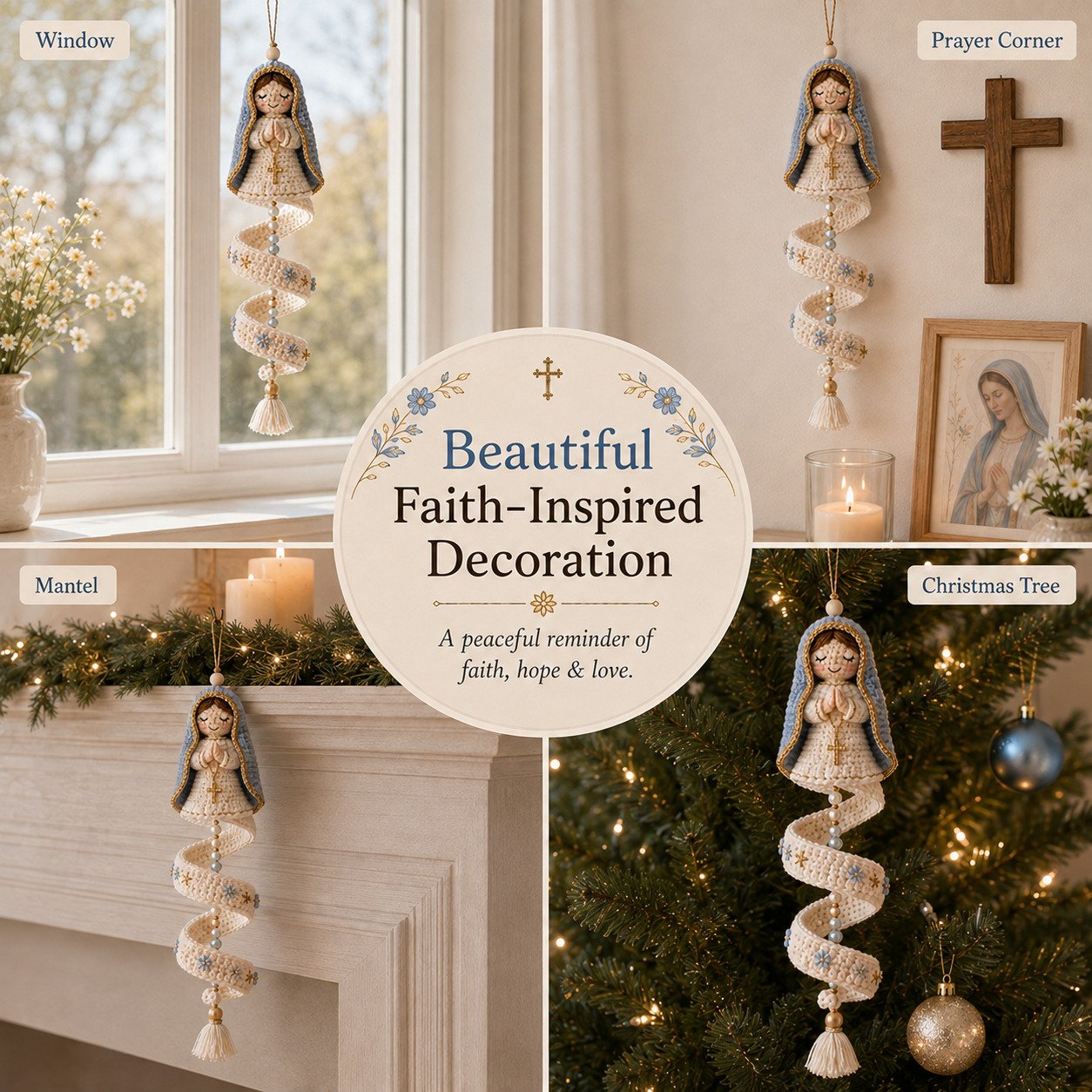 🔥 LAST DAY: 50% OFF – ✨ DIY crochet kit for a spiral Madonna pendant – create your own heavenly keepsake 🙏🧶