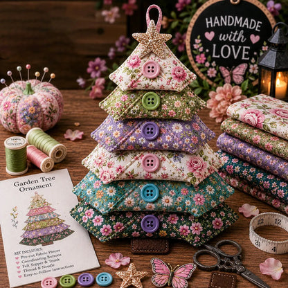 🎁🧵Layered Fabric Tree Ornament DIY Sewing Kit