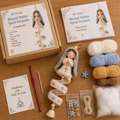 🔥 LAST DAY: 50% OFF – ✨ DIY crochet kit for a spiral Madonna pendant – create your own heavenly keepsake 🙏🧶