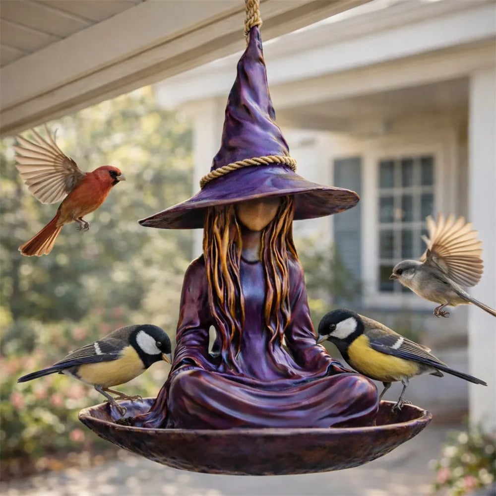 2026 Meditating Witch Garden Bird Feeder