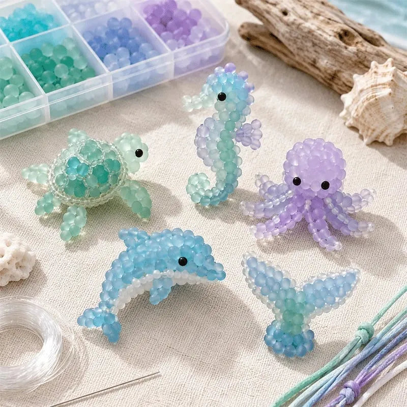 🐳 Frosted Sea Glass-Style Beading DIY Kit✨