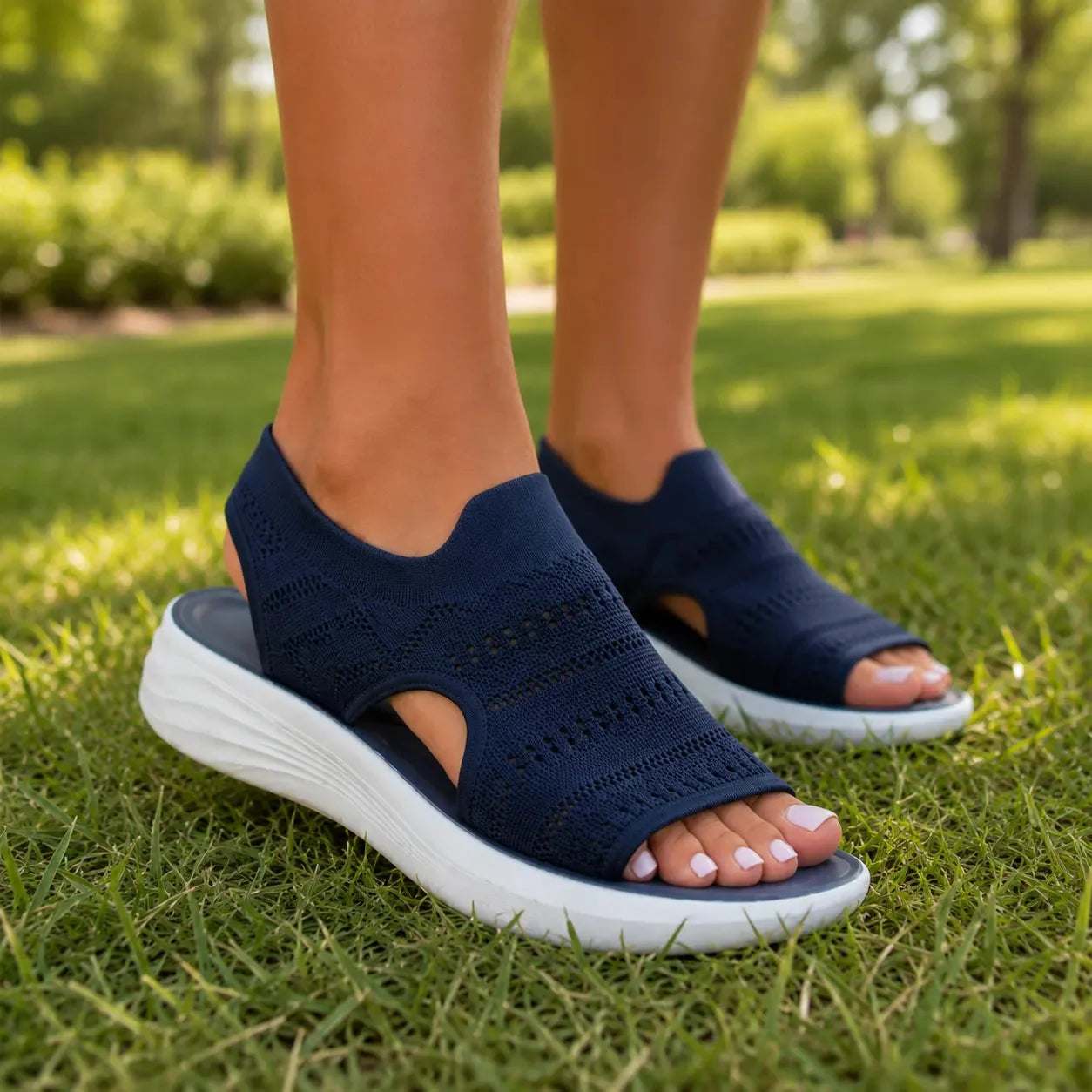 Loomhe– Knit Platform Comfort Sandals for Women