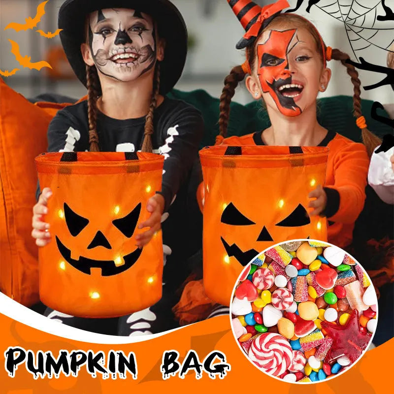 🎃 2026 Sale — Over 19,000 Sold!✨ Halloween Glowing Pumpkin Bag – LED Lights & Spacious Interior 🍬
