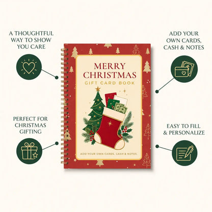 🎁🎅🏼Christmas Gift Card Memory Book – 14 Festive Pages, Built to Last
