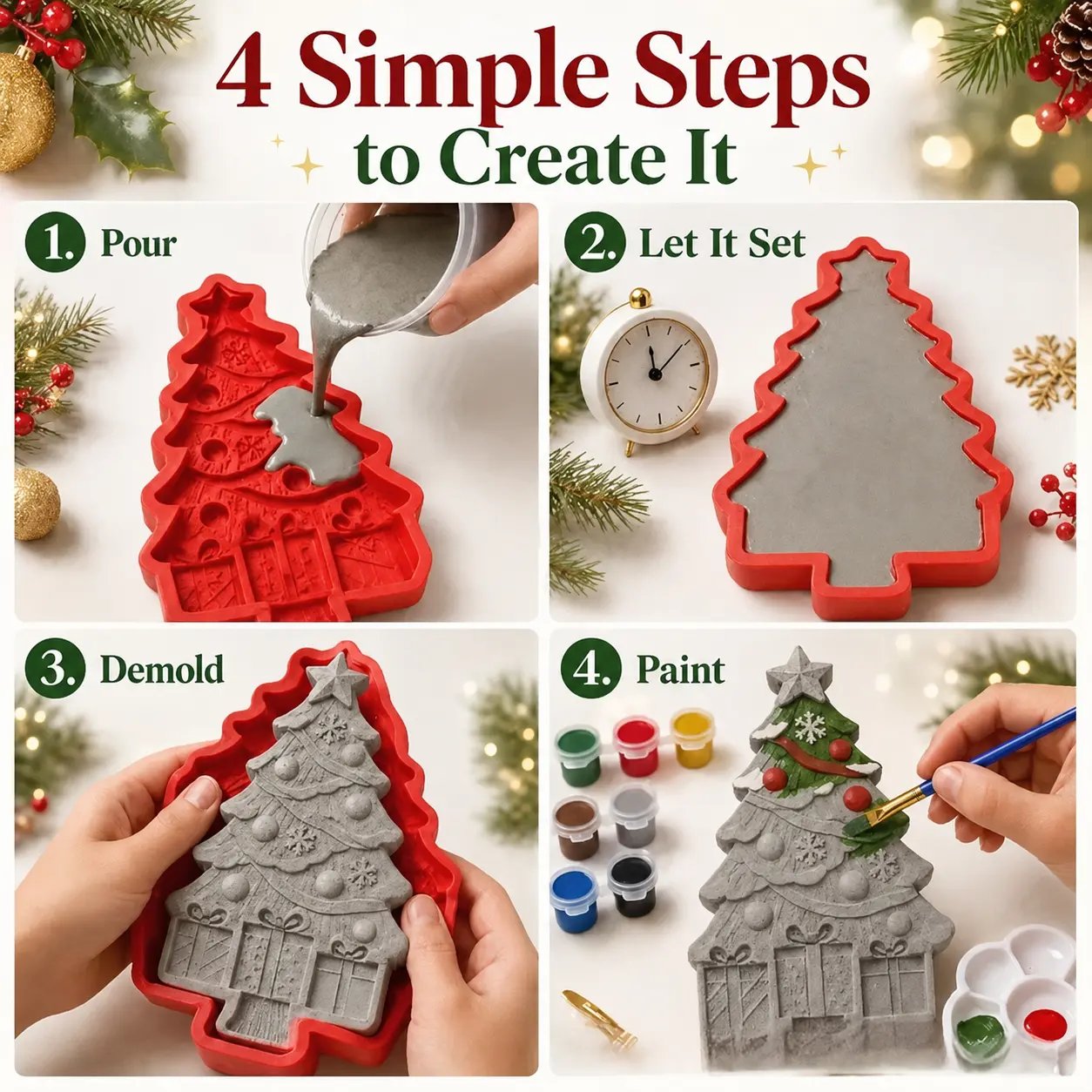 🎄✨Christmas Tree Silicone Craft Mold – Create Your Own Holiday Decor