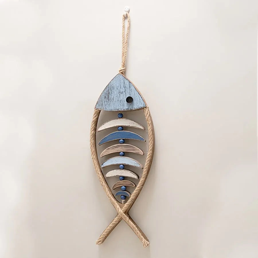 🐟✨ Lighted Coastal Rope Fish Wall Hanging