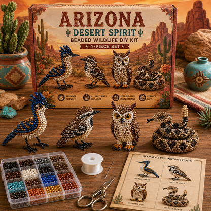 State Wildlife Beaded DIY Kit – 4-Piece Handmade Animal Craft Set Collection
