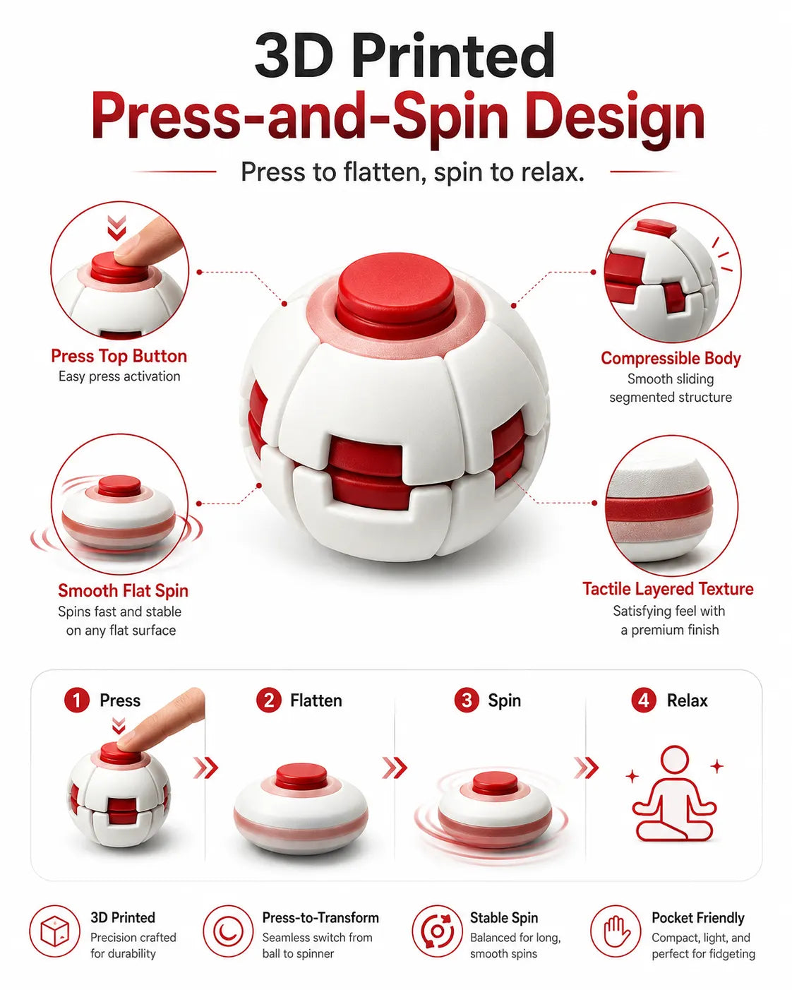 3D-Printed Push-and-Spin Stress Relief Ball