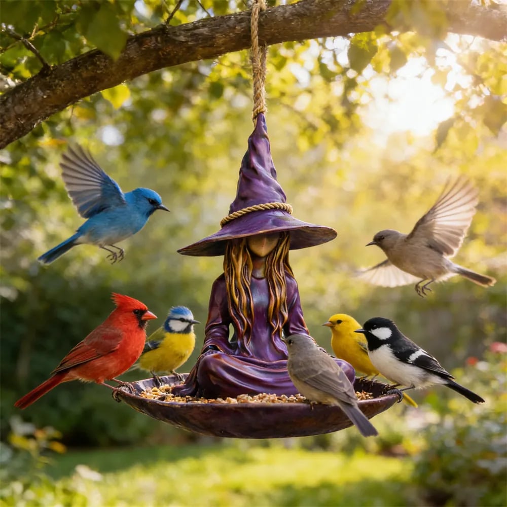 2026 Meditating Witch Garden Bird Feeder