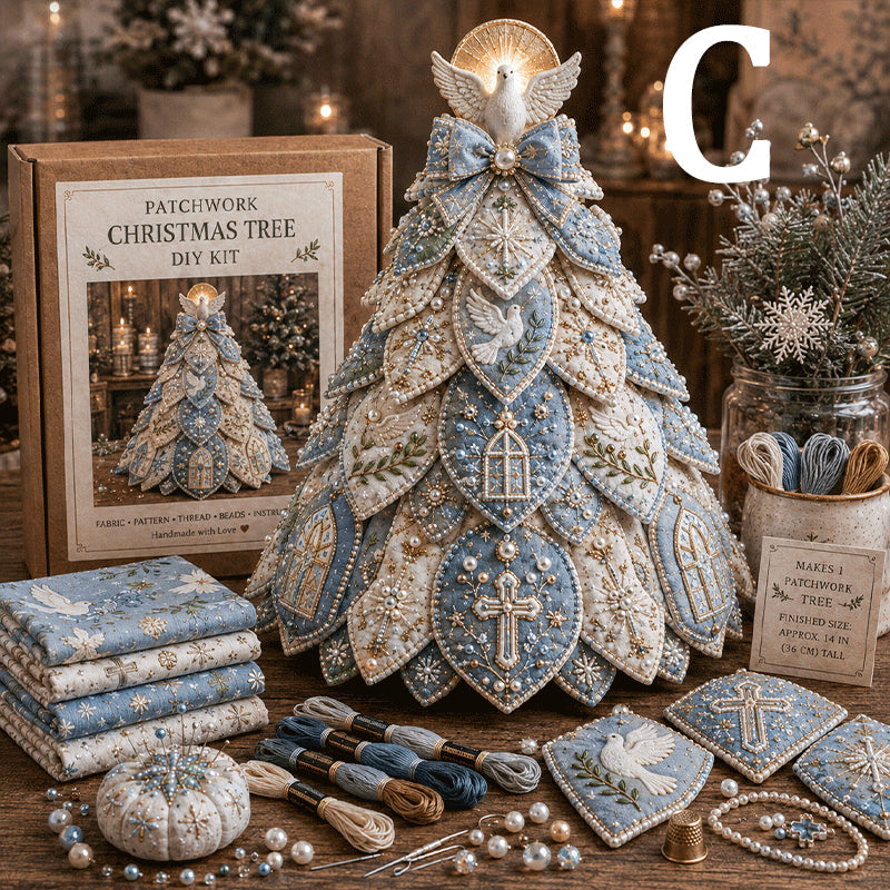 ✝️ Religious-Themed Beaded & Quilted Christmas Tree DIY Kit