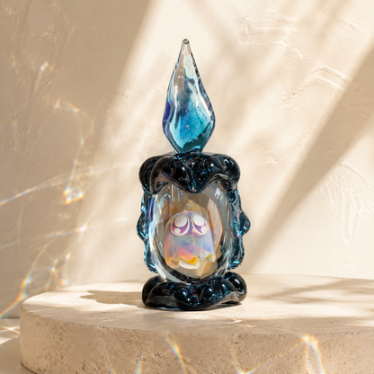Tiny Ghost in a Glass Candle – Sun-Catching Collectible Figurine