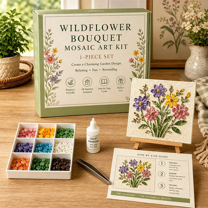 Vintage Watering Can Mosaic Art Kit – DIY Floral Garden Themed Craft, Handmade Indoor & Outdoor Wall Decor
