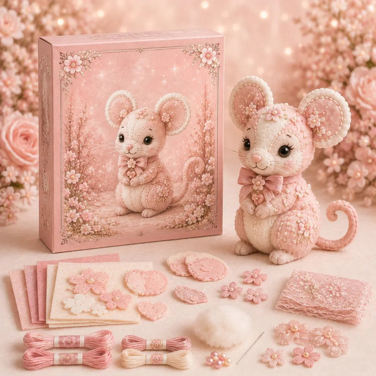 💗Pink Woodland Friends DIY Felt Sewing Kit – Make Your Own Cute Animal