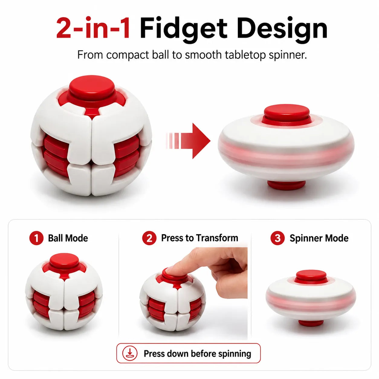 3D-Printed Push-and-Spin Stress Relief Ball
