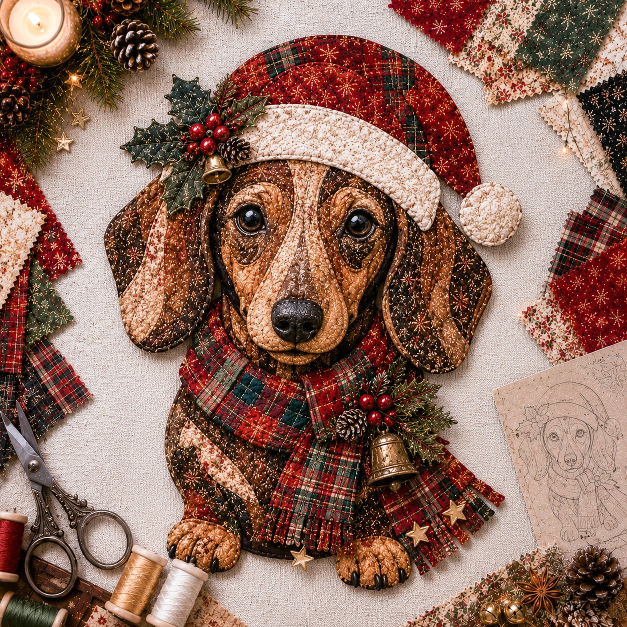 💥🏆Christmas Patchwork Fabric DIY Decor Kit