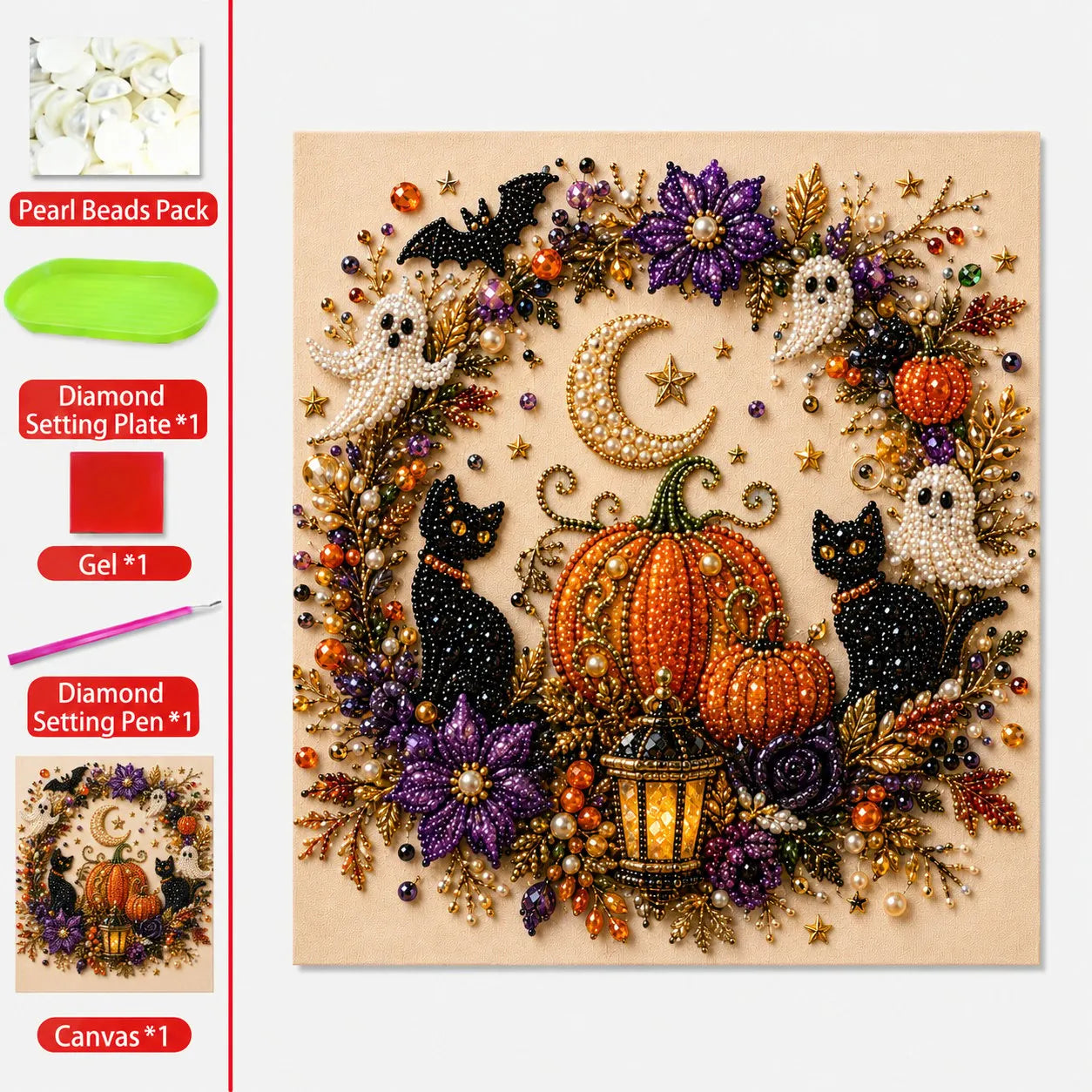 👻✨Halloween Pearl Art DIY Kit – Turn Tiny Pearls into Spooky-Cute Magic