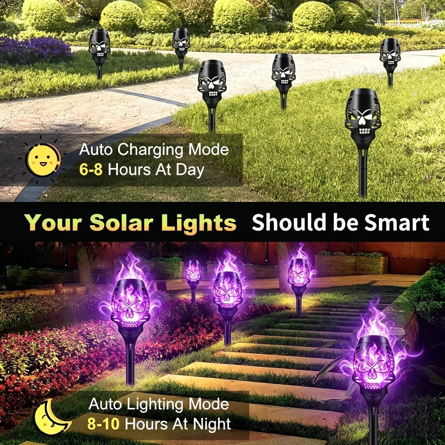 🔥Halloween Early Bird🔥Halloween Solar Skull Flame Lights💀