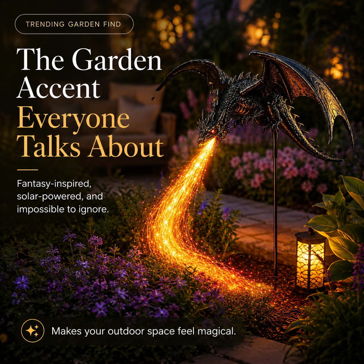 2027 Fellime®Dragon’s Ember Solar Garden Decor