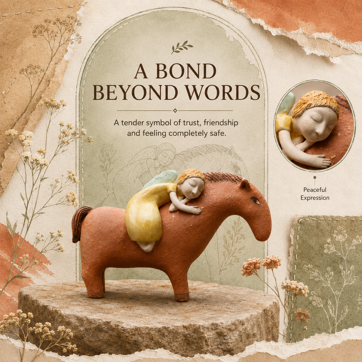 Dreaming Together Girl & Horse Figurine