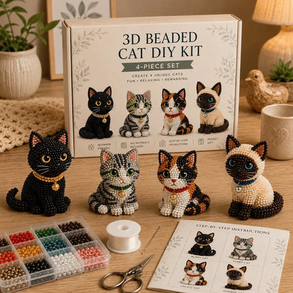 🐱 Create 4 Adorable Beaded Cats Yourself