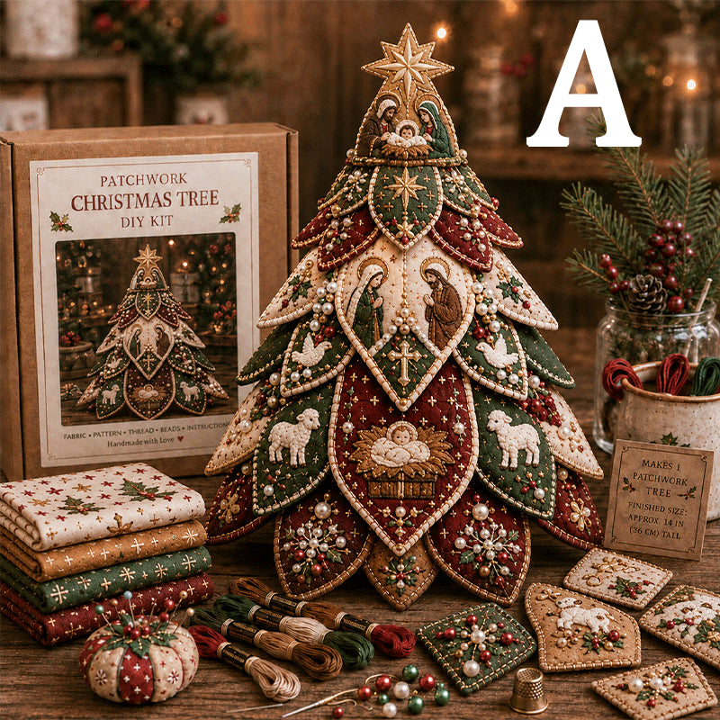 ✝️ Religious-Themed Beaded & Quilted Christmas Tree DIY Kit
