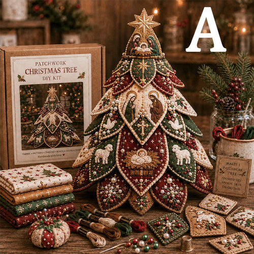 ✝️ Religious-Themed Beaded & Quilted Christmas Tree DIY Kit