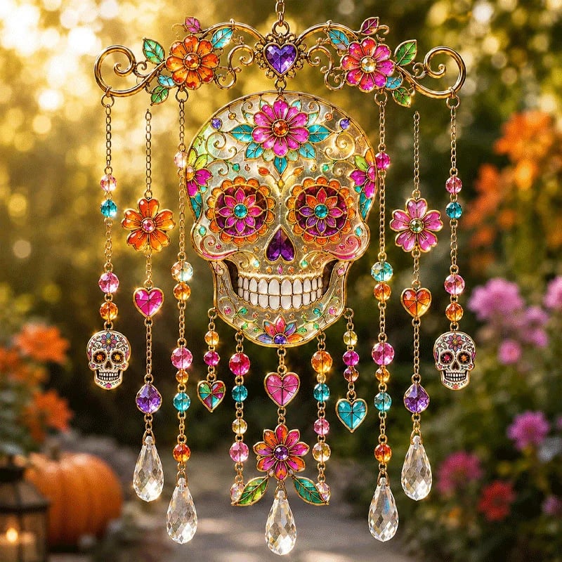 👻🎃 Halloween-Themed Crystal Wind Chime – Bring Spooky Magic to Your Garde