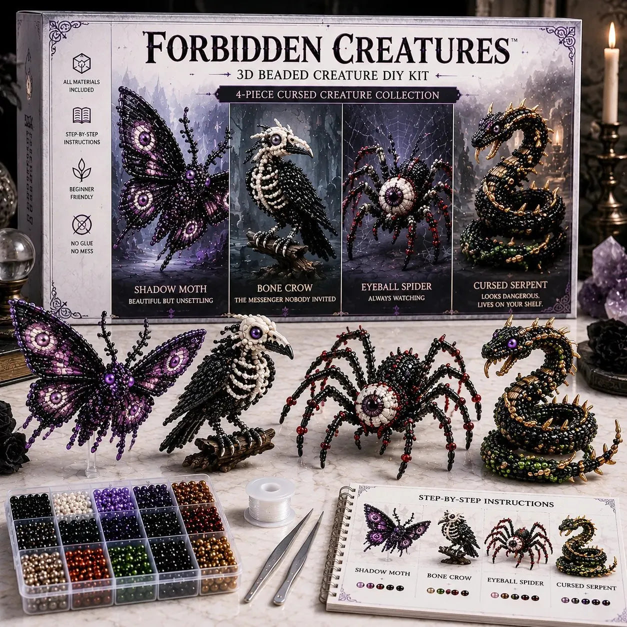 Enchanted 3D Beaded Animal DIY Family Craft Kit