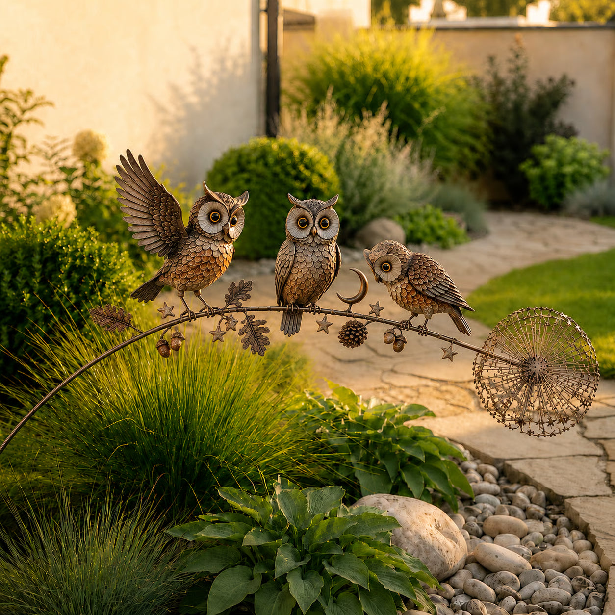 🕊️ Kinetic Robin Garden Stake – Memorial Wind Sculpture for Outdoor Decor